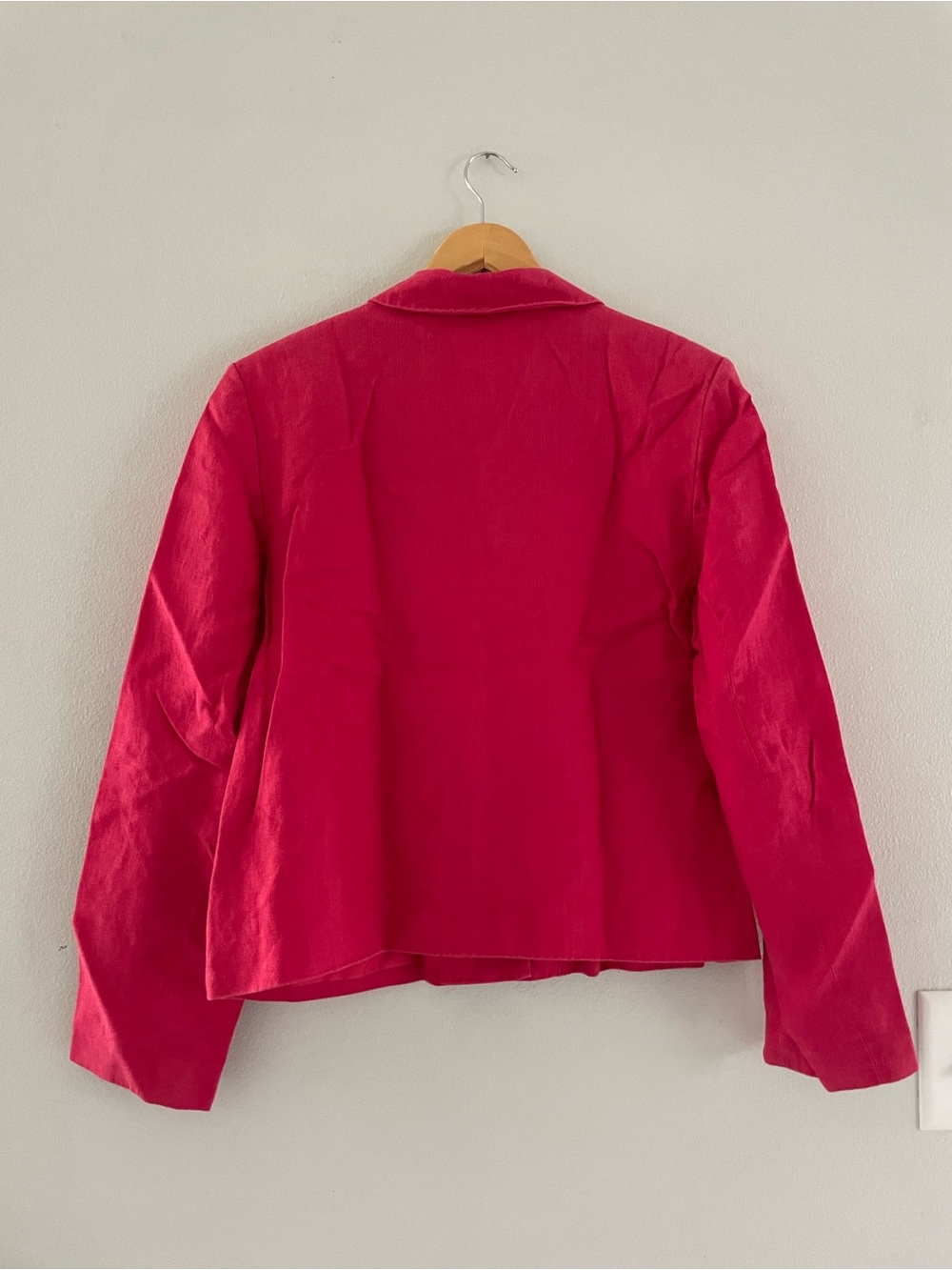 Talbots Fuchsia/Red Linen Button-Front Blazer - Picture 2 of 5